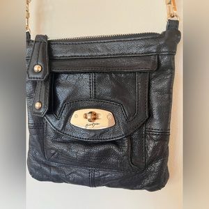 Black leather shoulder bag